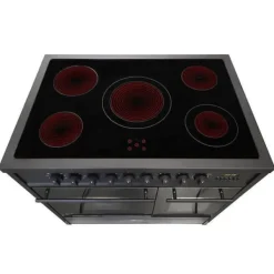 Glaskeramikhäll - GURARI - GCH E 912 DF BL - 90 cm - Dubbel elektrisk ugn - Svart