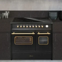 Glaskeramikhäll - GURARI - GCH E 912 DF BL - 90 cm - Dubbel elektrisk ugn - Svart