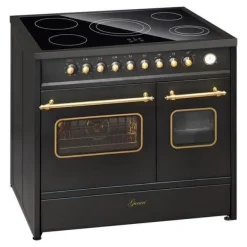 Glaskeramikhäll - GURARI - GCH E 912 DF BL - 90 cm - Dubbel elektrisk ugn - Svart