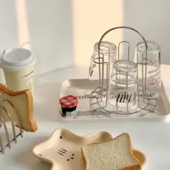 Vinflaskhållare-Glaskoppshållare i rostfritt stål för festförvaring och dränering