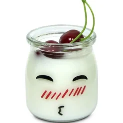 Glaspuddingburk med yoghurt, 10 st 100 ml söta ansikten med PE-lock, lämplig för sylt, honung, bröllopspresent