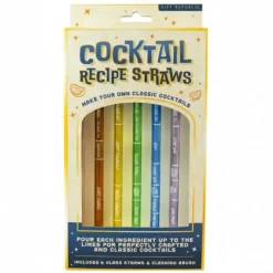 Verktygsset För Drinkar-Glassugrör med Cocktailrecept – Återanvändbara Sugrör för Hemmabar