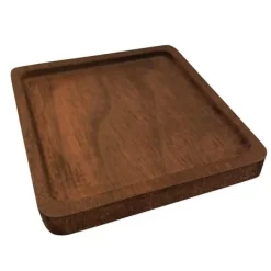 Glasunderlägg-Glasunderlägg, Mörkt Trä - Fyrkant - Nr. 3