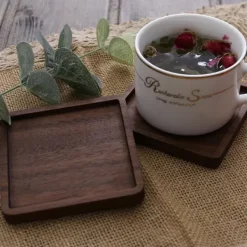 Glasunderlägg-Glasunderlägg, Mörkt Trä - Fyrkant - Nr. 3