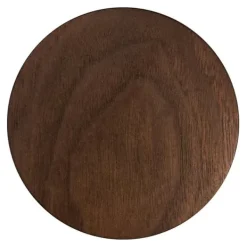 Glasunderlägg-Glasunderlägg, Mörkt Trä - Rund - Nr. 1
