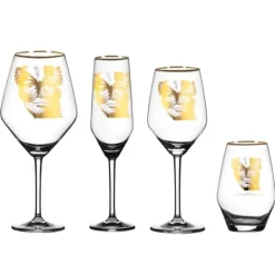 Glas-Golden Butterfly Vinglas 75cl, Guld - Carolina Gynning