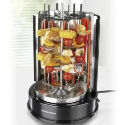 GourmetMaxx 05914 Kebabgrill Stativ med steknål Svart, Rostfritt stål