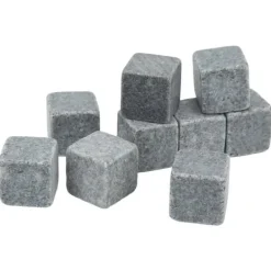 Whiskystenar-Granit Whiskey Stones Set för whisky, gin, vin, vodka - 2 cm iskuber med flanellpåse