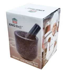 Mortlar & Mortelstötar-Granitbelagt stenbruk 12x12cm KINGHOFF KH-1679