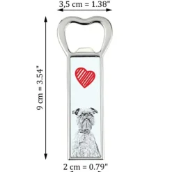 Griffon bruxellois - flasköppnare med en hund, personlig kylöppnare, unik present till en man från Art-Dog