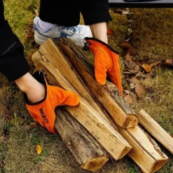 Grytlappar & Grillvantar-Grillhandskar i spaltläder värmeisolerande skållningsskyddande handskar