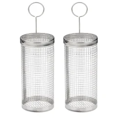 Grillar-Grillkorgar 2-pack i rostfritt stål – cylinderformade