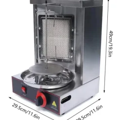 Grillmaskin, 360° roterande, justerbar temperatur,Silver