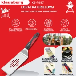 Grillspatel 36 cm, rostfritt stål, KLAUSBERG KB-7897