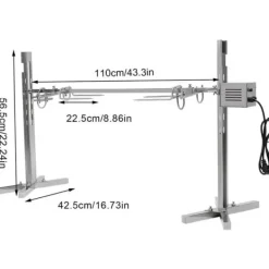 Grillvagn, Rostfritt stål, 30 kg kapacitet,Silver