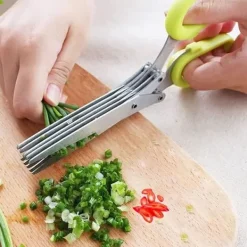 Grön örtsax 5 blad örtsax 1 st rostfritt stål ört kökssax rostfritt stål kökssax