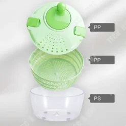 Salladsslungor-Grönsaksdehydrator - TECH DISCOUNT - Vevarm - 4L - Plastik - Grön