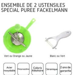 Matskalare & Urkärningsverktyg-Grönsaksskalare och -strimlare Fackelmann Vert Keramik Rostfritt stål Plast 20 x 40 x 30 cm 2 Delar