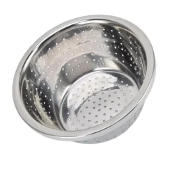 Durkslag & Silar-Grönsakstvättkorg Rostsäker multifunktions durkslag i rostfritt stål för kök Hushåll Silver18cm