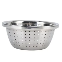 Durkslag & Silar-Grönsakstvättkorg Rostsäker multifunktions durkslag i rostfritt stål för kök Hushåll Silver18cm