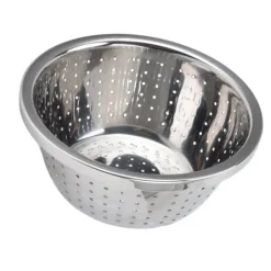 Durkslag & Silar-Grönsakstvättkorg Rostsäker multifunktions durkslag i rostfritt stål för kök Hushåll Silver18cm