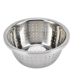 Durkslag & Silar-Grönsakstvättkorg Rostsäker multifunktions durkslag i rostfritt stål för kök Hushåll Silver18cm