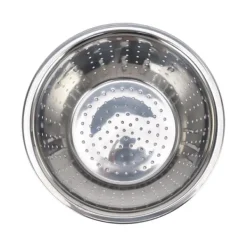 Durkslag & Silar-Grönsakstvättkorg Rostsäker multifunktions durkslag i rostfritt stål för kök Hushåll Silver18cm