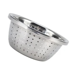 Durkslag & Silar-Grönsakstvättkorg Rostsäker multifunktions durkslag i rostfritt stål för kök Hushåll Silver18cm