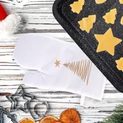 Grytlappar & Grillvantar-Grynvante i bomull med magnet JULGRAN 32,5 cm