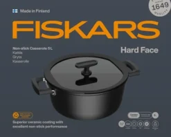 Fiskars Kokkärl-Gryta Hard Face 5 L med lock Keramisk 1075527