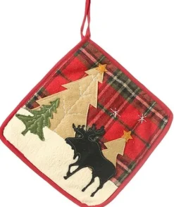 Grytlapp med dekorativt julmotiv