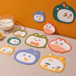 Grytmatta Värmebeständig Anti-halk Förtjockad Miljövänlig PVC Bänkskiva Hot Pad Mandarin