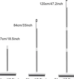 Gummiborttagning av husdjurshår, Borste för mattor, 122 cm justerbart handtag, Grå, Gäller för mattrengöring, golvrengöring
