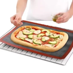 Bakning-Halkfri mikroperforerad ugnsmatta Silikon Kex Bakmatta Macarons Pizzakaka Bakplåtsmatta Ugn Mikrovågsugn Bakform Verktyg