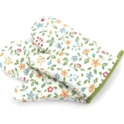 Halkfria blomgräsugnshandskar - Värmebeständiga vantar för matlagning