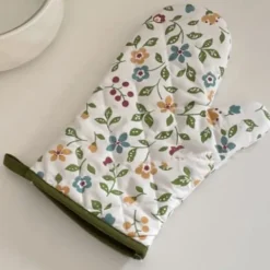 Halkfria blomgräsugnshandskar - Värmebeständiga vantar för matlagning