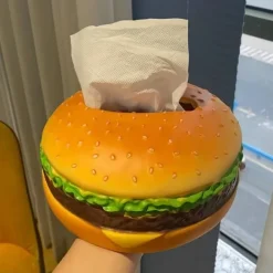 Hamburgerduksask, Hamburgerhållare, Intressant och praktiskt näsduksaskskydd, Kan användas för hem, kontor, fest