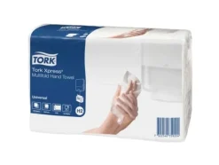 Handduk, Tork H2 Universal, 2-lagers, Z-vik, 23,4x21,3 cm, 7,8 cm, vit, blandade fibrer - (20 förpackningar x 190 ark)