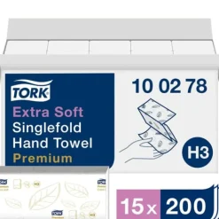 Pappershanddukar-Handduk TORK Pre H3 2-lag vit 3000/fp