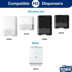 Pappershanddukar-Handduk TORK Pre H3 2-lag vit 3000/fp