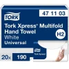 Handduk TORK Uni H2 2-lag vit 3800/fp