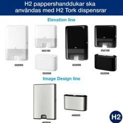 Handduk TORK Uni H2 2-lag vit 3800/fp