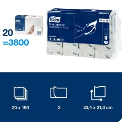 Pappershanddukar-Handduk TORK Uni H2 Xpress 3800/fp