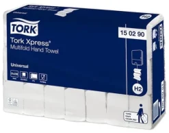 Pappershanddukar-Handdukar, Tork H2 Universal, 2-lagers, Z-vikning, 25,5x19,6 cm, 8,5 cm, vita, återvunnet papper - (21 förpackningar x 226 ark)
