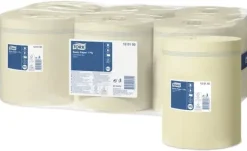 Pappershanddukar-Handduksrulle, Tork M2 Basic, 1-lagers, Midi, 300m x 20,5cm, Ø19cm, gul, återvunnet papper - (6 st.)