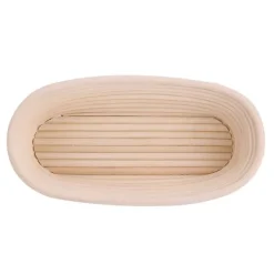 Bakning-Handgjord oblekt naturlig rotting Banneton jäsbar korg degbröd bakningssats 27,5x14x8cm