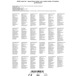 Hastighet Rack för 10 flaskor med professionell flaskhållare