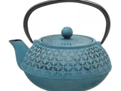 Kaffe- & Tekannor-Heminredning Blommig gjutjärnskanna med sil 1000 ml