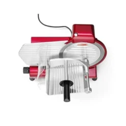 Köttskivare-HENDI Elektrisk skivemaskin, multifunktionell, blad Ø 250mm, 220-240V, 320W, röd, aluminium, rostfritt stål