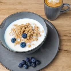 Tallrikar & Bordsserviser-Högkvalitativ grå servis i 12 delar för frukost, lunch och middag - middagsservis frukostservis